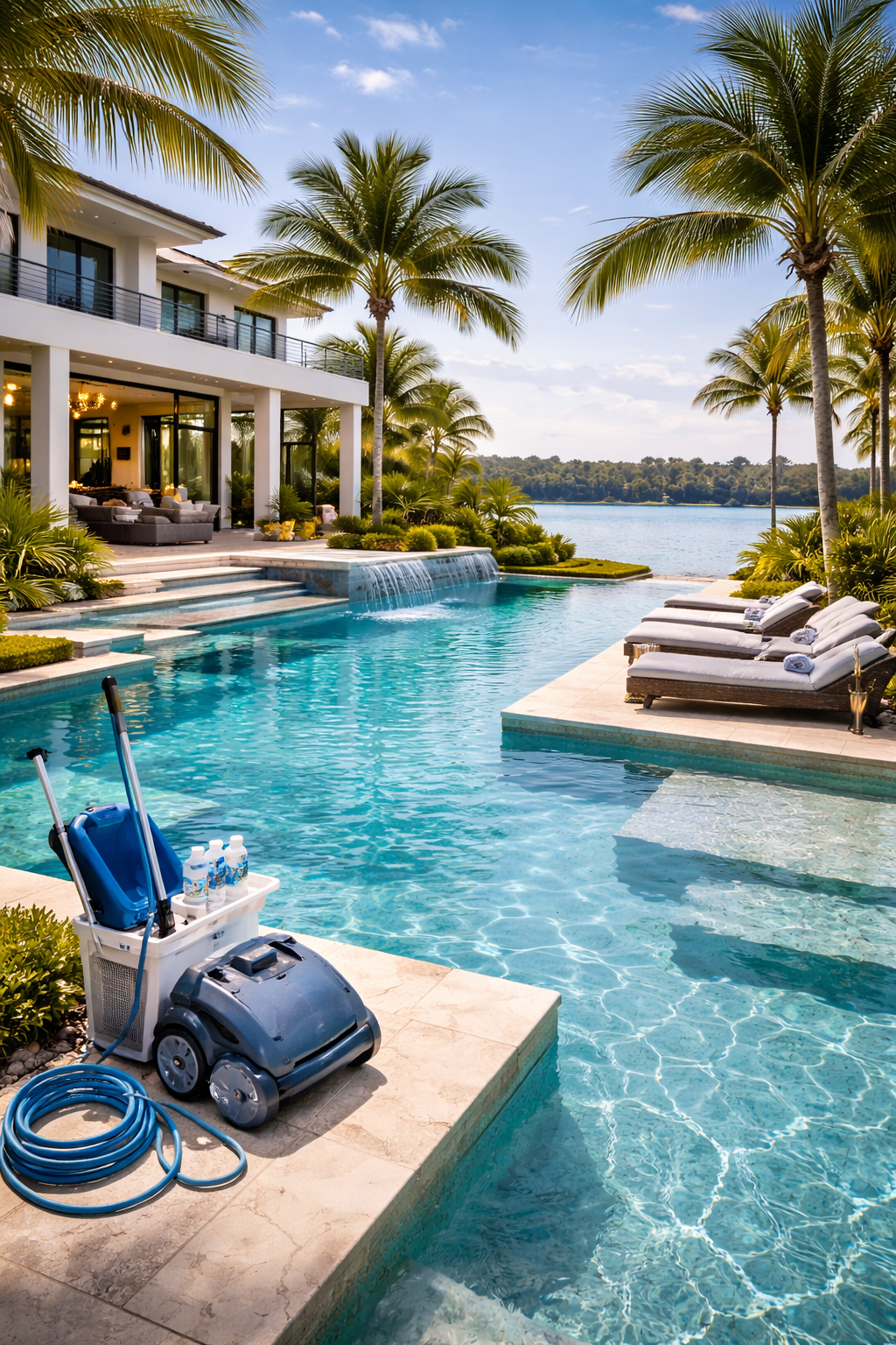 Swimming pool hardscape and maintenance services in Palm Beach